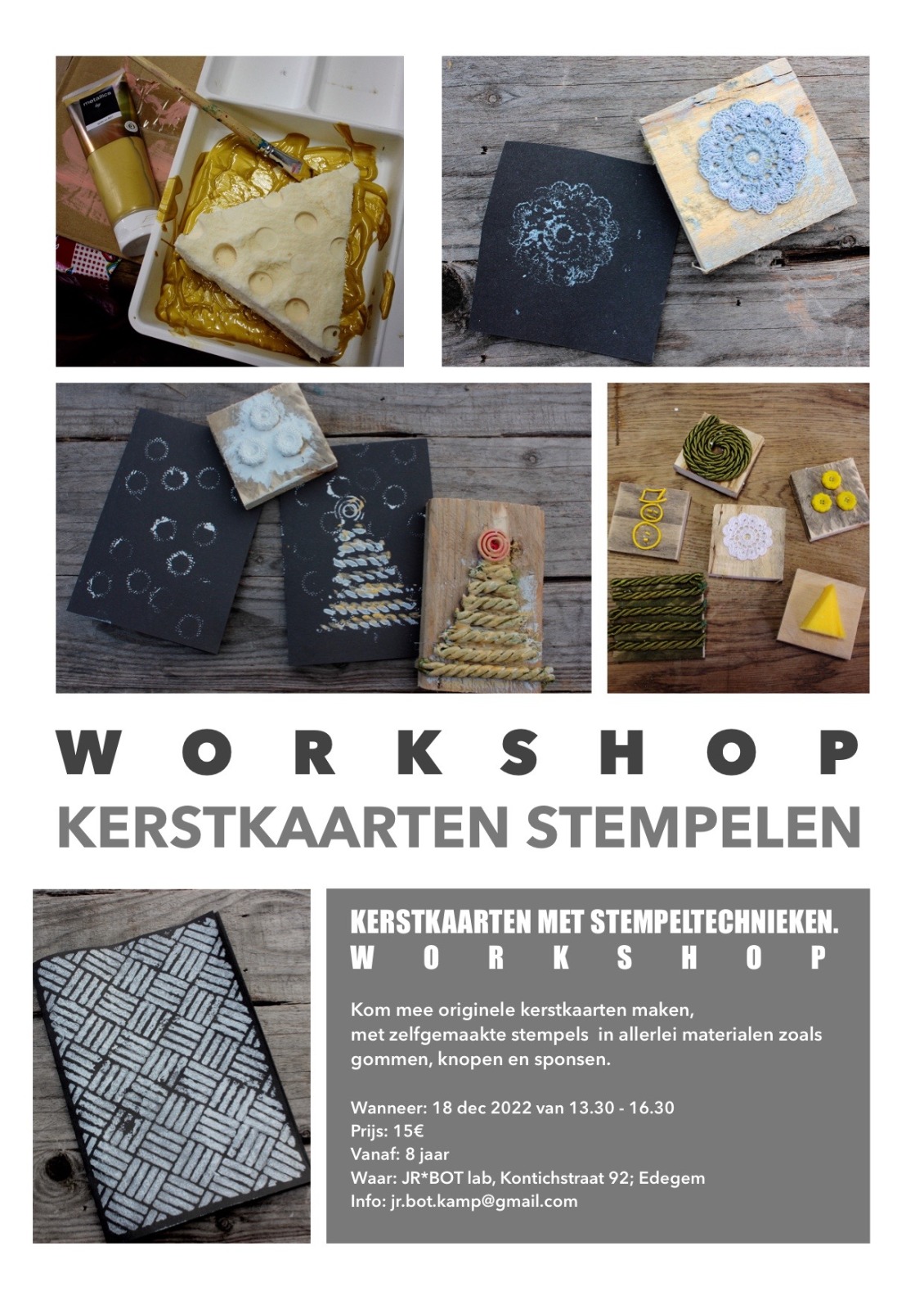 Kerstkaarten met stempeltechniek Masereelfonds